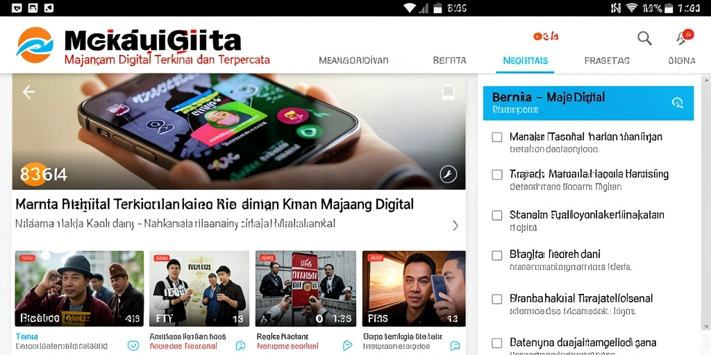 Screenshot utama 8364 yang menunjukkan antarmuka pengguna Majalah Digital.
