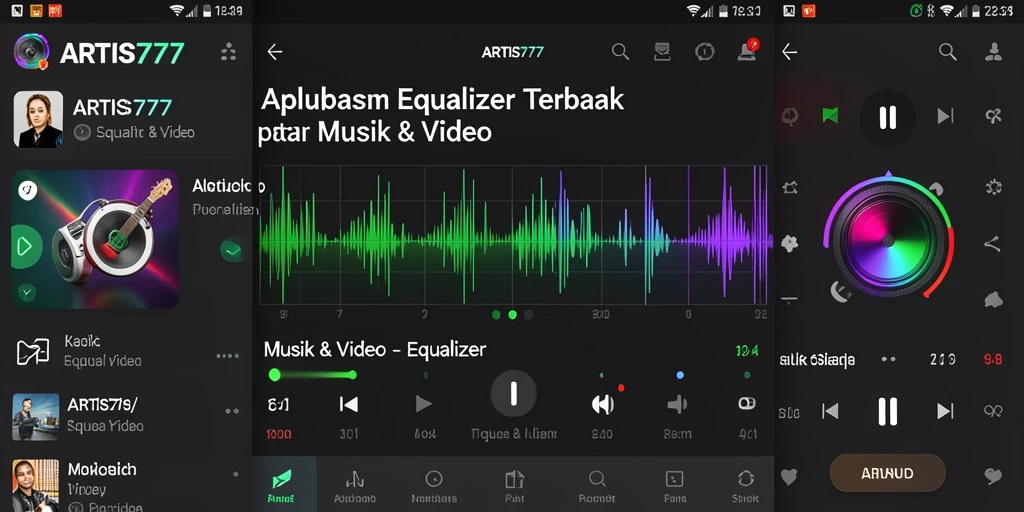Antarmuka ARTIS777 dengan pengaturan Equalizer yang user-friendly.