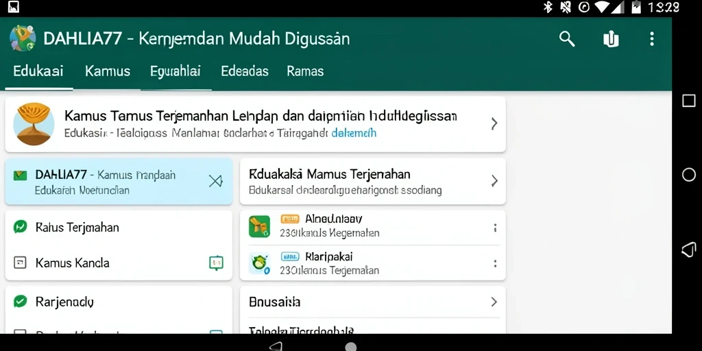 Tampilan antarmuka aplikasi DAHLIA77 yang sederhana dan fungsional.