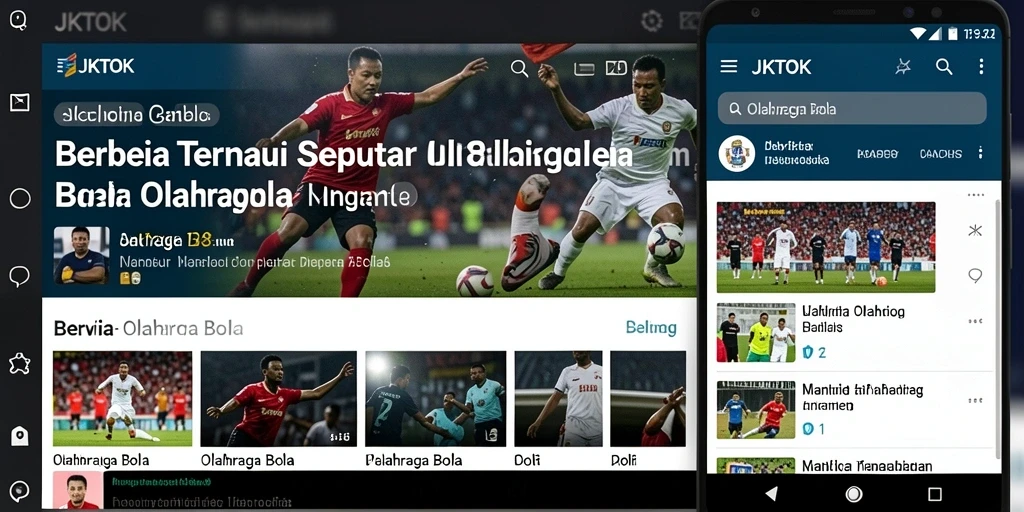 Antarmuka JKTOK yang menarik dengan berita olahraga bola terkini.