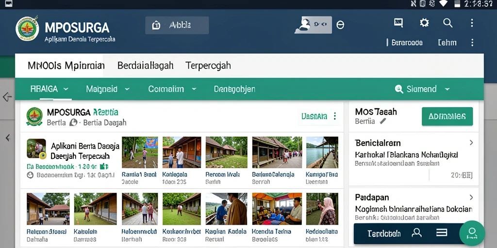 Tampilan antarmuka MPOSURGA menampilkan berita daerah terkini dan relevan.