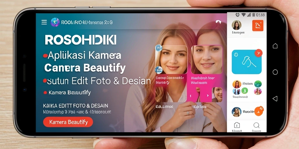 Tampilan antarmuka aplikasi ROSOHOKI dengan fitur edit foto yang lengkap.