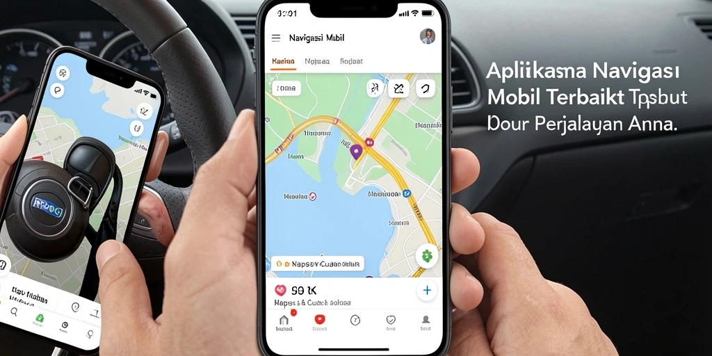 Antarmuka RPOK yang menampilkan peta navigasi mobil yang jelas.
