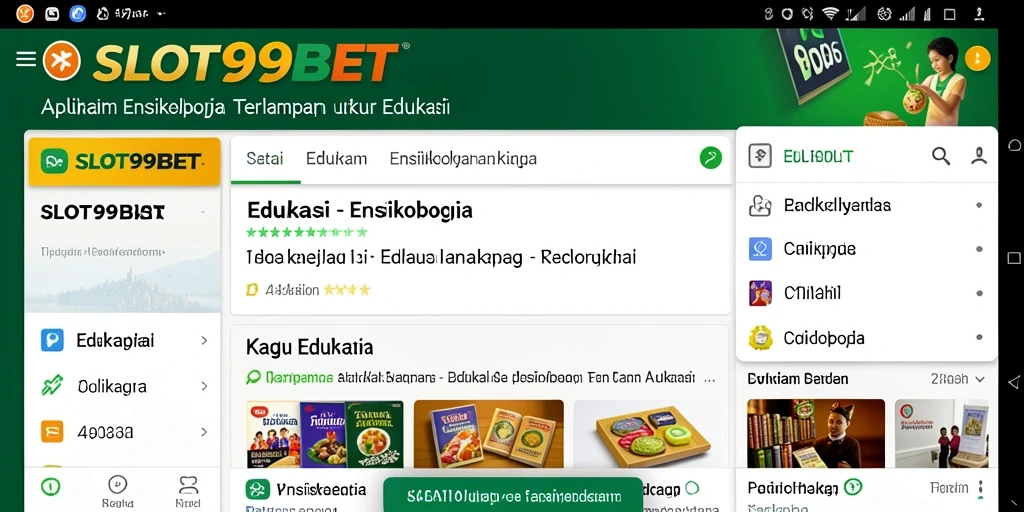 Antarmuka aplikasi SLOT99BET yang sederhana dan informatif.