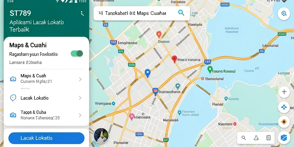 Tampilan antarmuka ST789 dengan fungsi Lacak Lokasi yang intuitif.