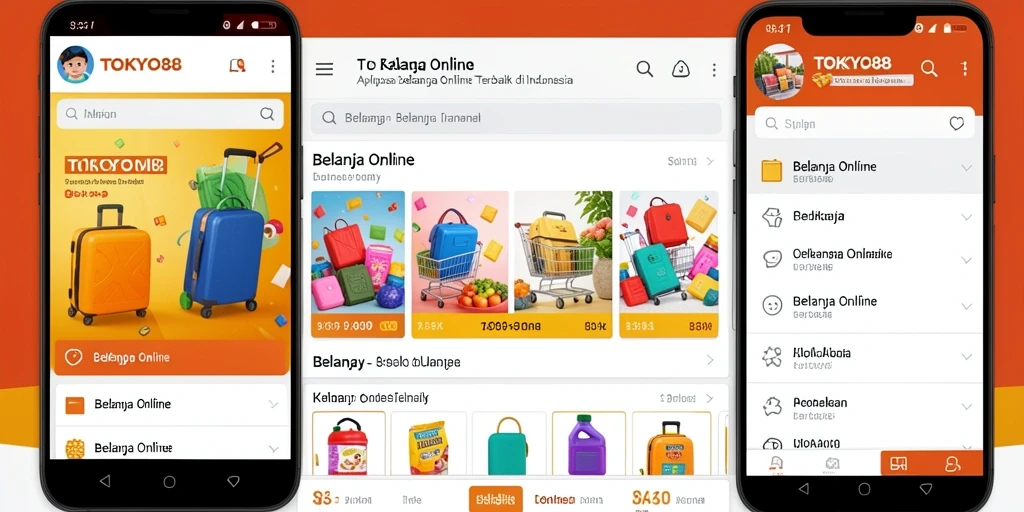 Tampilan antarmuka aplikasi TOKYO88 untuk belanja online yang mudah dan menarik.